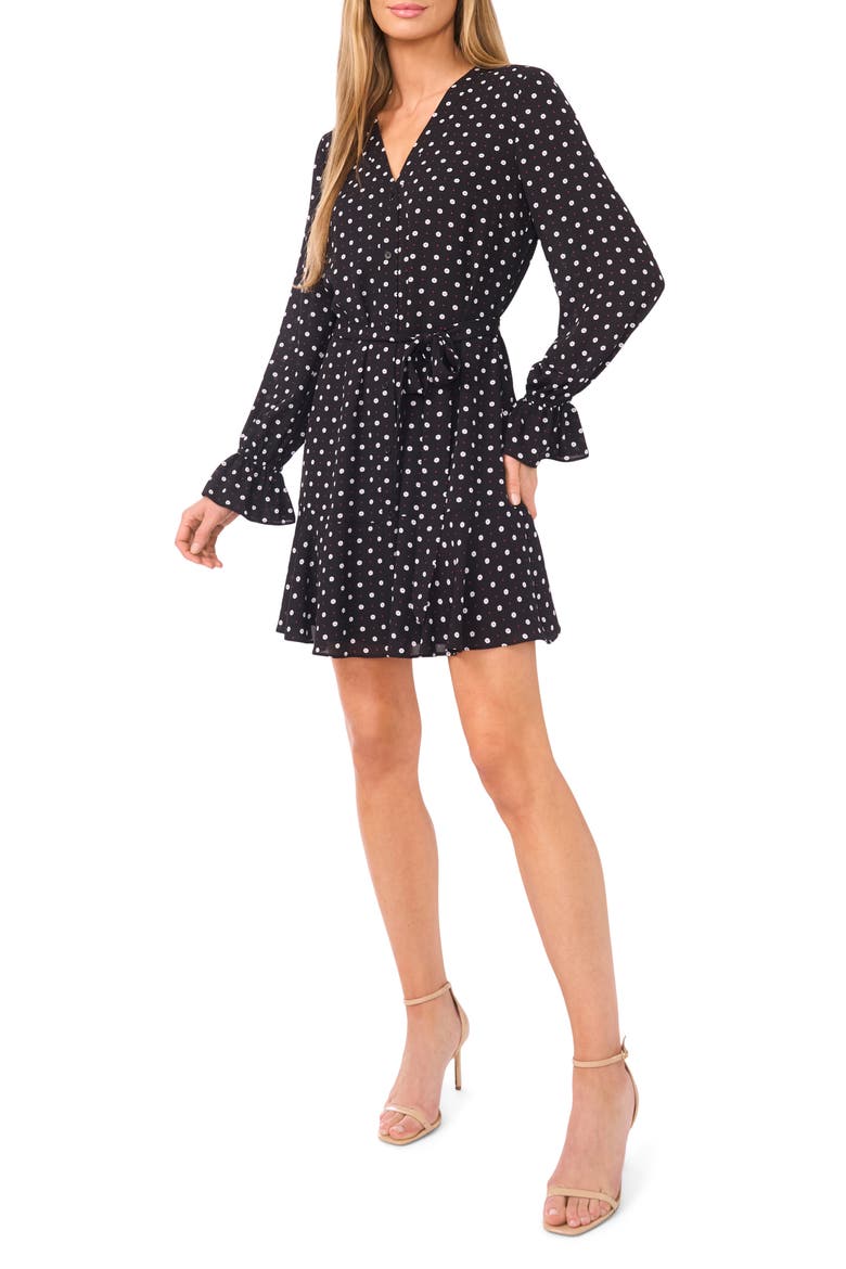 Flower Print Long Sleeve Shirtdress (Women) | Nordstromrack