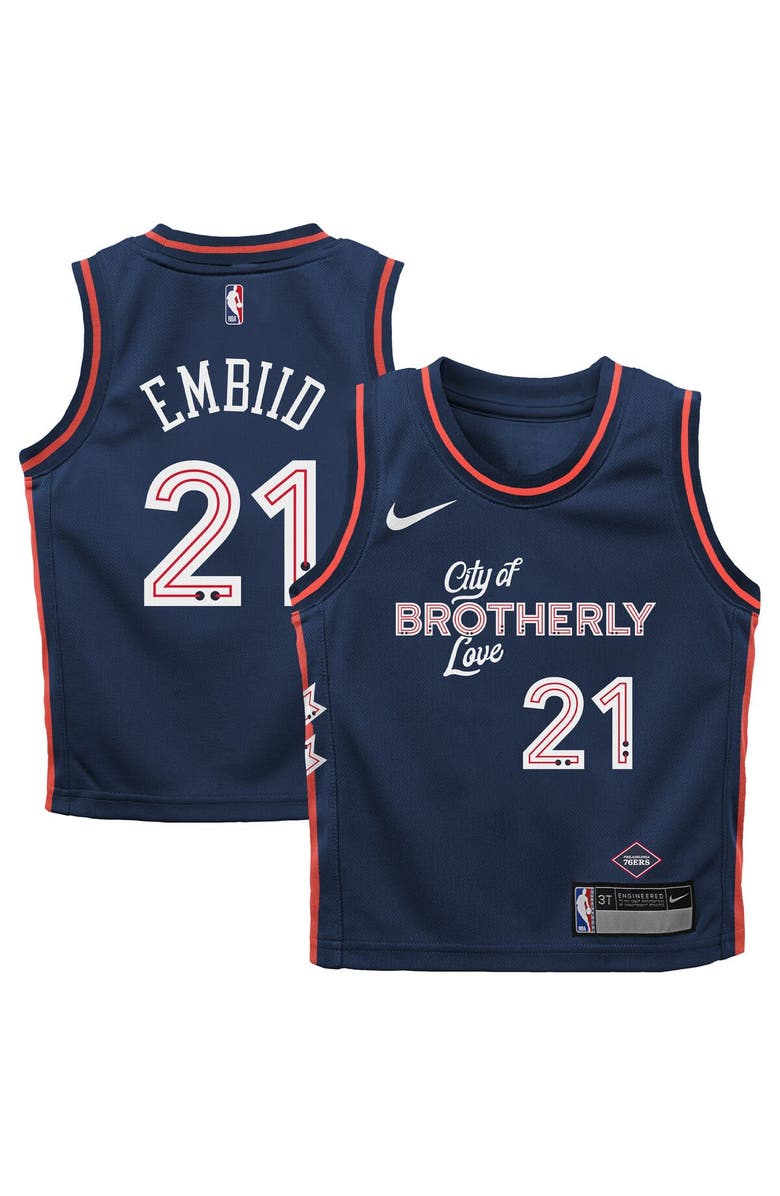 Nike Preschool  Nike Joel Embiid Navy Philadelphia 76ers 2023/24 Swingman Replica Jersey - City Edition, Alternate, color, 