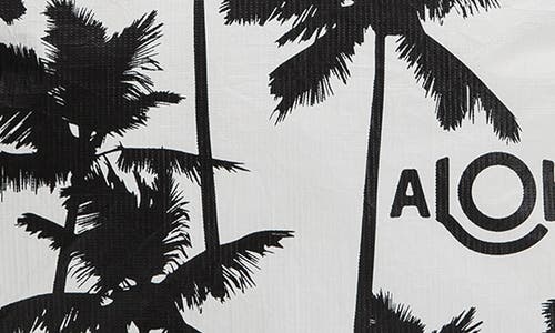 Aloha Collection Mid Coco Palms Water Resistant Tyvek® Zip Pouch In Black/white