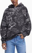 Desigual Mickey Mouse Print Cotton Hoodie