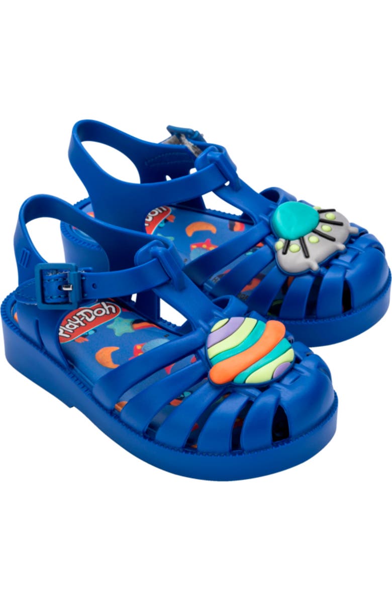 Mini Melissa Kids' Mini Possession Play Jelly Fisherman Sandal, Main, color, Blue Matte