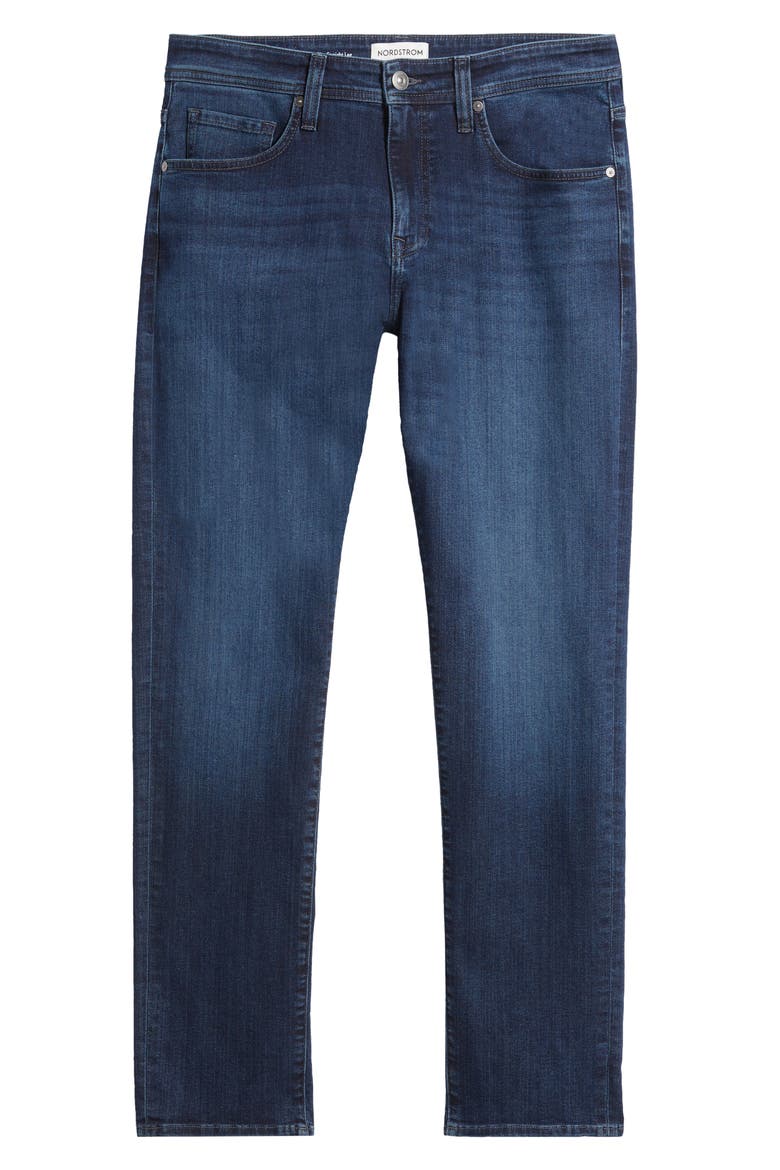 Slim Straight Leg Jeans, Alternate, color, DK MEDIUM DENIM