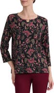 Jones New York Keyhole Three-Quarter Sleeve Top