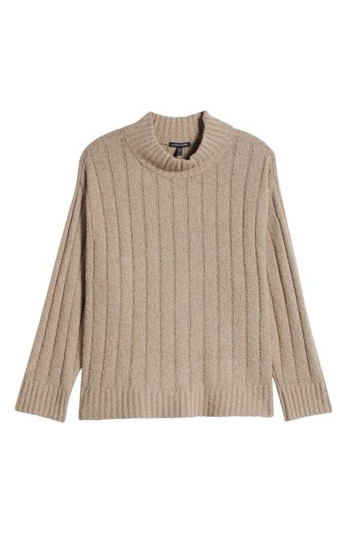 Eileen Fisher Rib Mock Neck Sweater In Dove