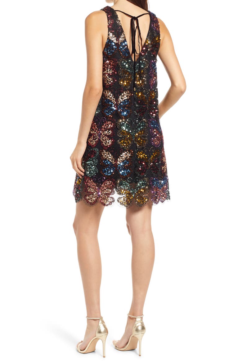 Fly Me Away Sleeveless Minidress, Main, color, BLACK COMBO