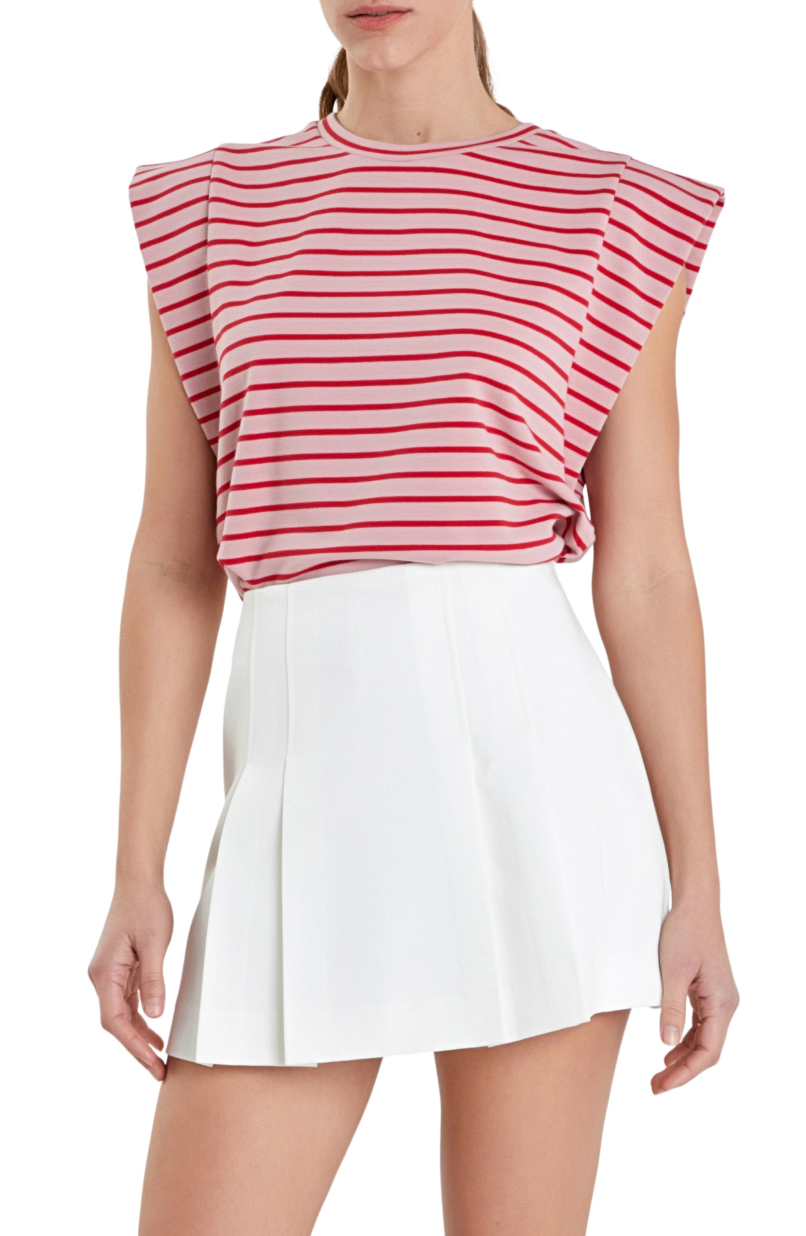 English Factory Stripe Extended Shoulder T-Shirt