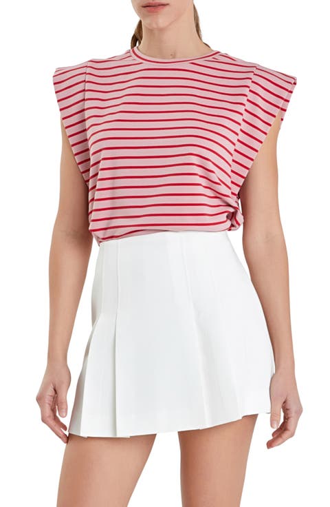 Stripe Extended Shoulder T-Shirt