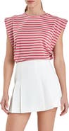 English Factory Stripe Extended Shoulder T-Shirt