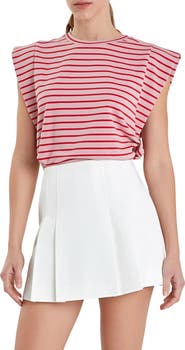 English Factory Stripe Extended Shoulder T-Shirt