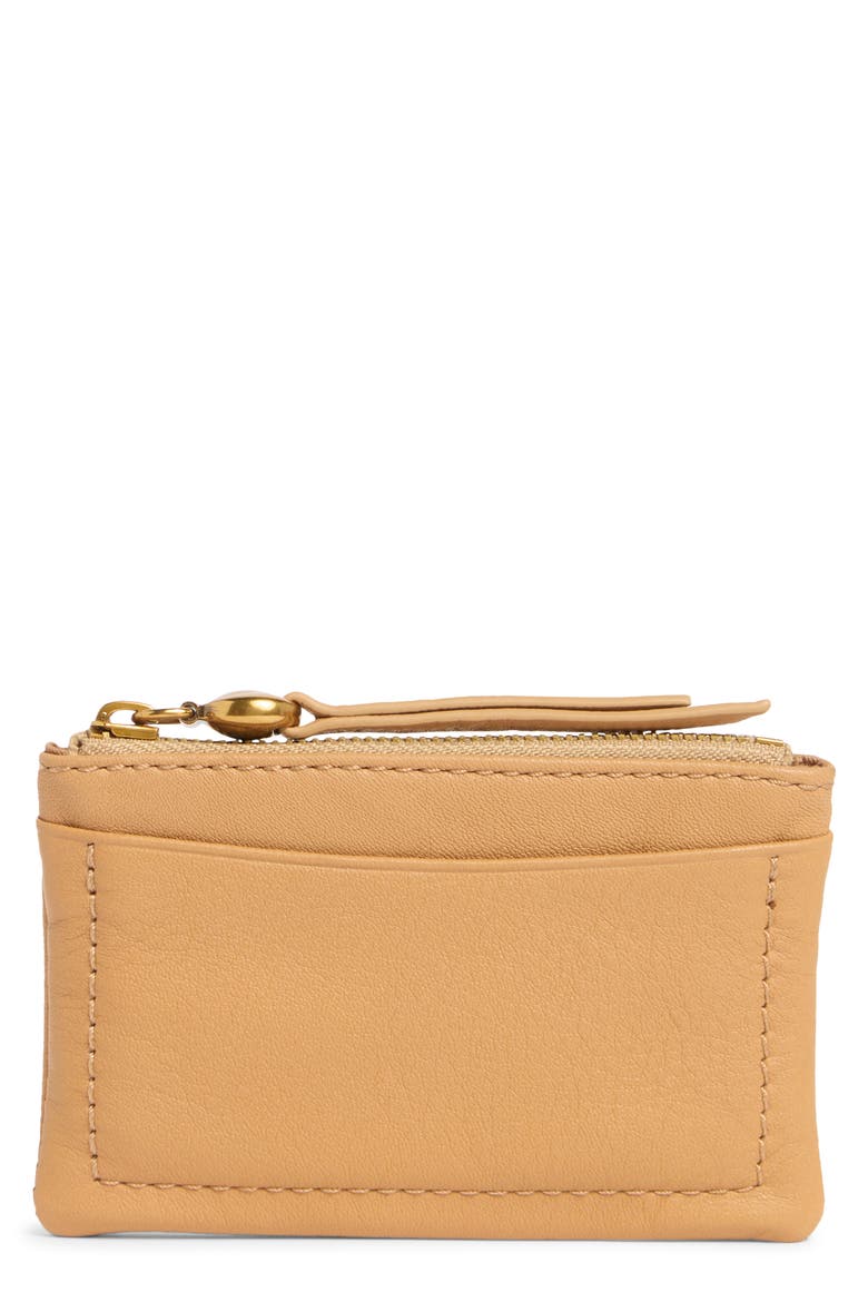 Lumen Leather Zip Card Case, Main, color, SANDSTORM