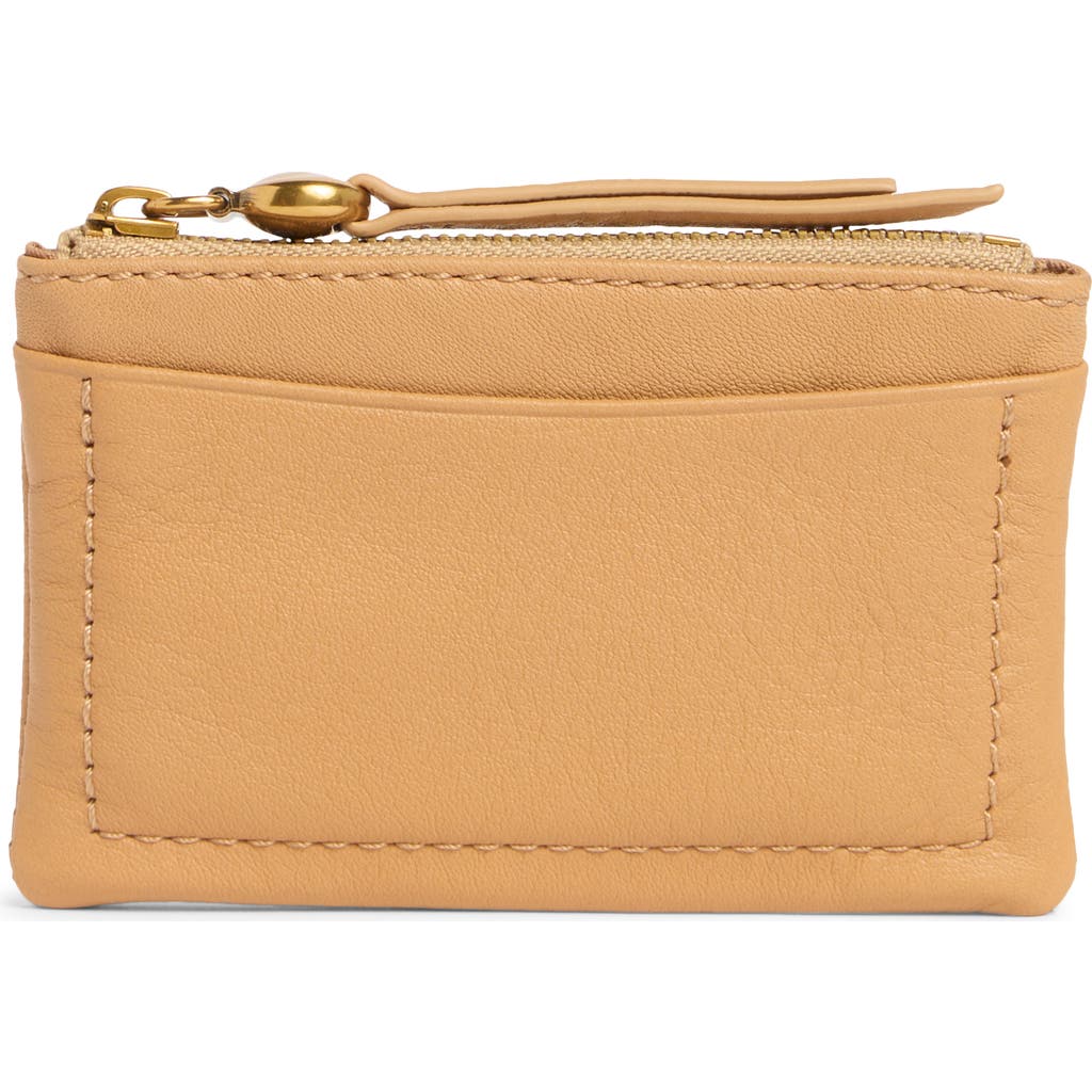 Hobo Lumen Leather Zip Card Case In Sand