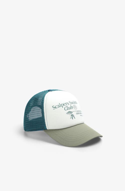 Scalpers Swim Club Trucker Cap In Green