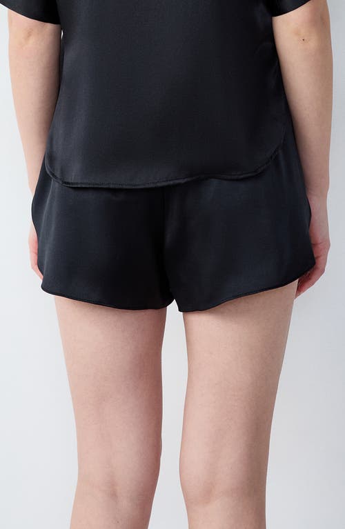 Etam Pearly Silk Pajama Shorts In Black