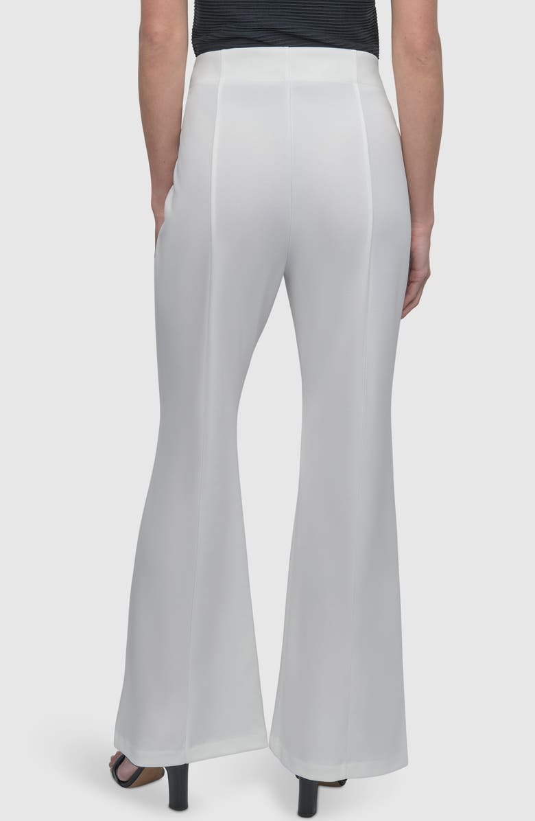 DKNY Wide Leg Scuba Knit Pants, Alternate, color, Ivory