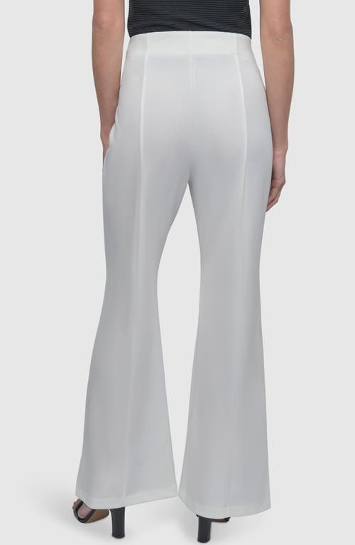 Dkny Wide Leg Scuba Pants In Ivory