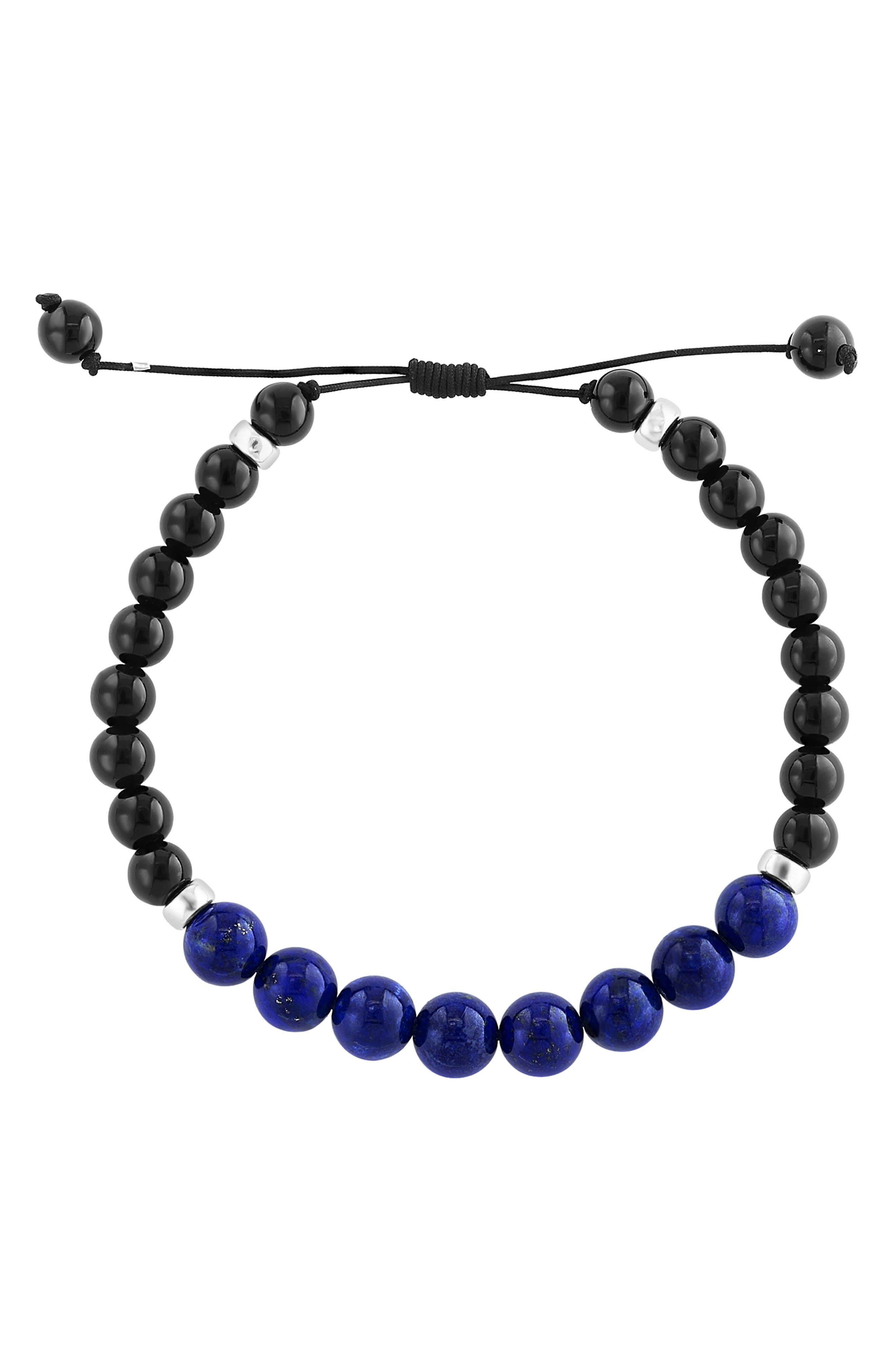 EFFY Lapis Lazuli & Onyx Beaded Slider Bracelet