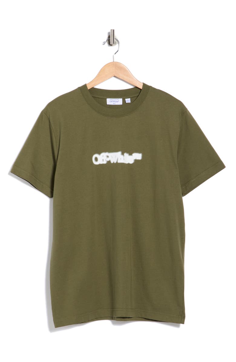 Off-White Spray Paint Arrow Graphic Slim T-Shirt, Alternate, color, Green/White