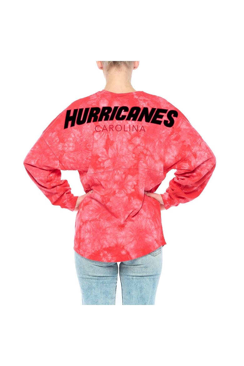Women's Fanatics Branded Red Carolina Hurricanes Crystal-Dye Long Sleeve T-Shirt, Alternate, color, Red