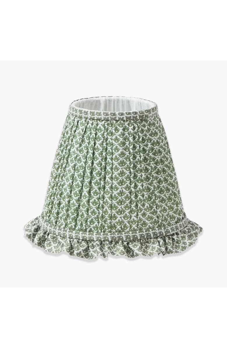 Mrs. Alice Lotus Ruffle Lampshade, Main, color, Olive