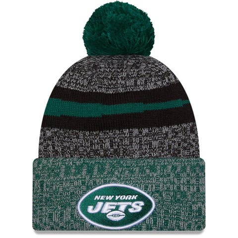 Men's New Era  Black/Green New York Jets 2023 Sideline Sport Cuffed Pom Knit Hat