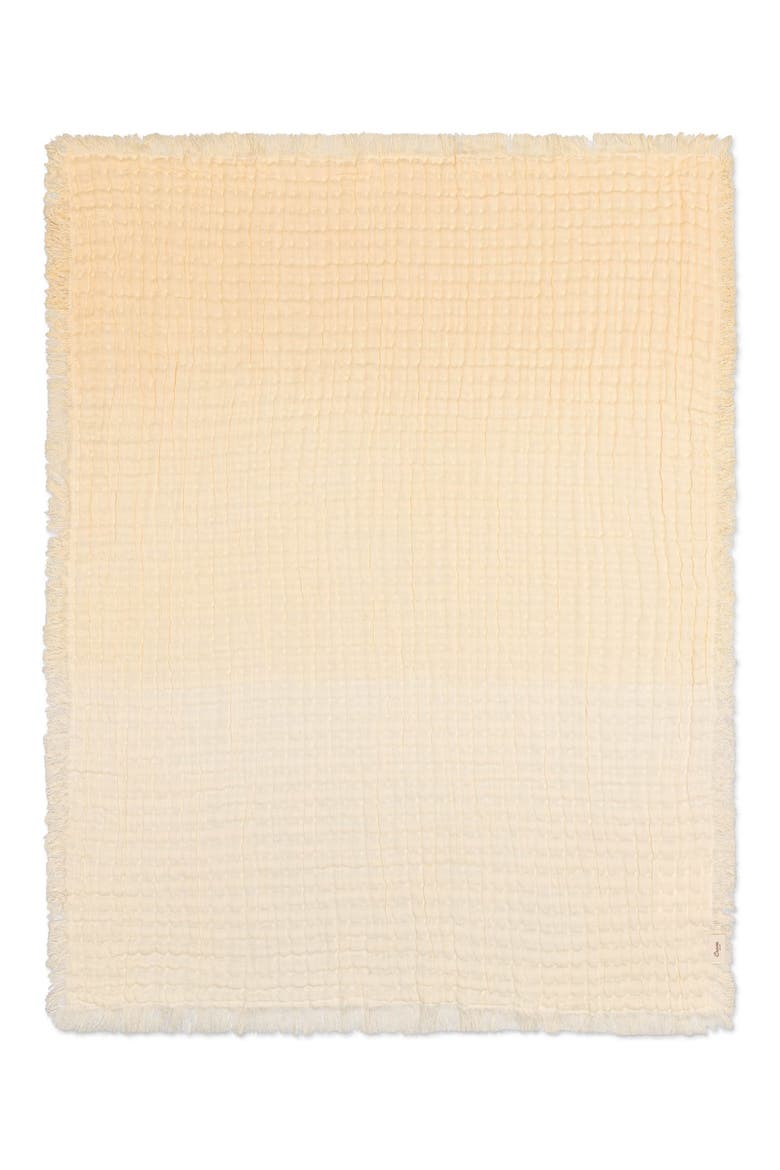 Ombré Cotton Muslin Blanket, Main, color, YELLOW