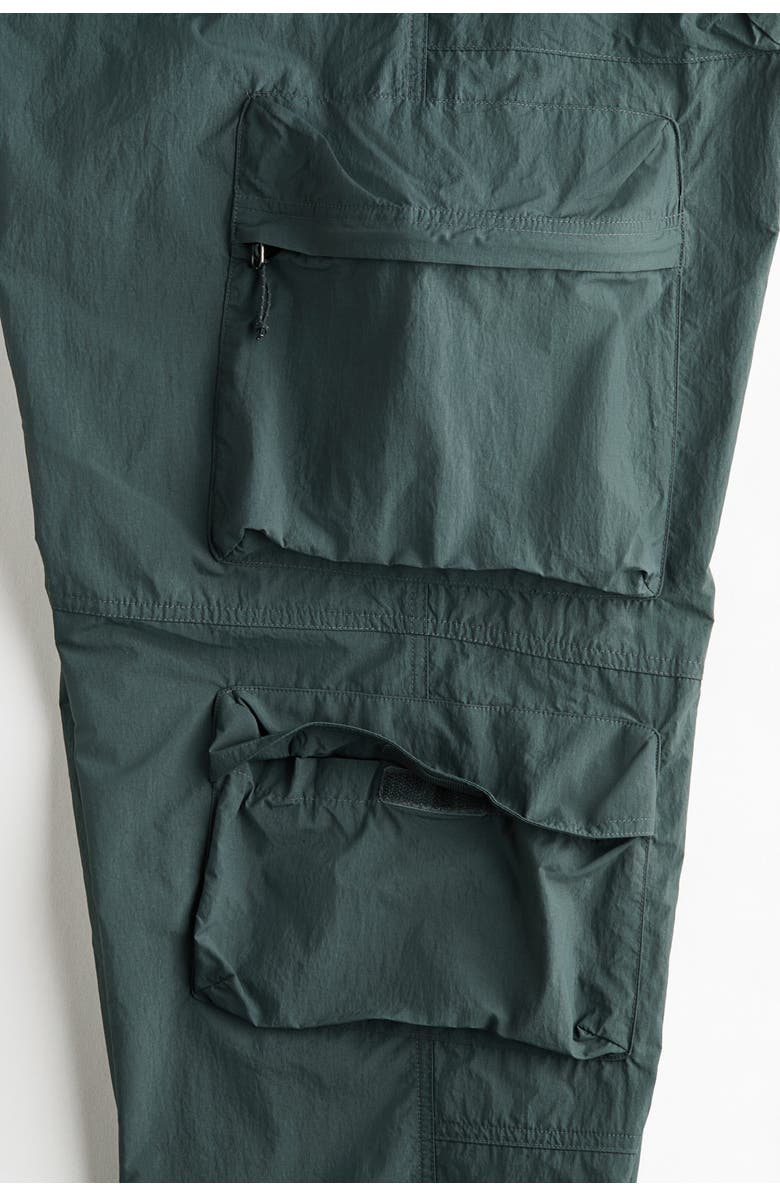 H&M Loose Fit Water-repellent Cargo Trousers, Alternate, color, Green