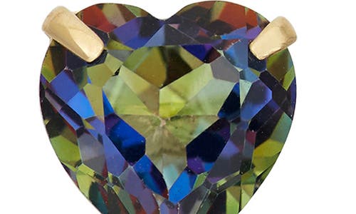 Fzn 10k Gold Topaz Heart Stud Earrings In Yellow