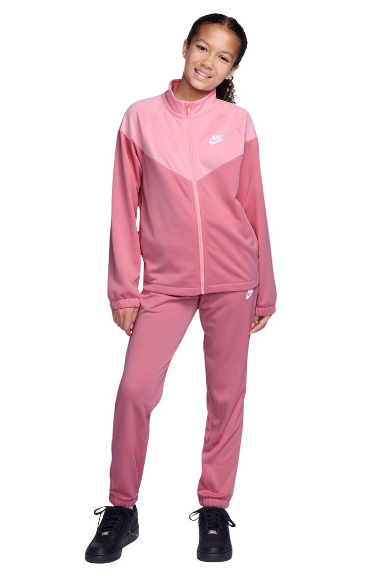 Kids' Sportswear Dri-FIT Track Jacket & Pants Set, Main, color, PEONY/ SOFT PINK/ WHITE