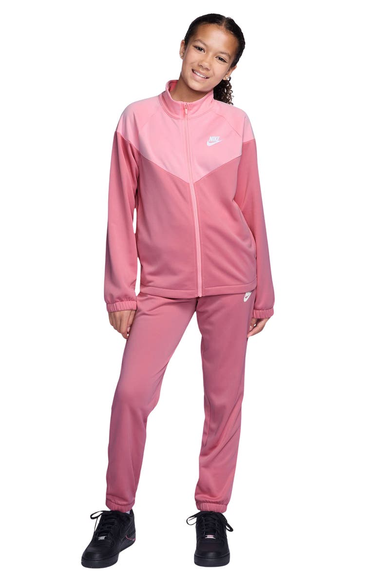 Nike Kids' Sportswear Dri-FIT Track Jacket & Pants Set, Main, color, Peony/ Soft Pink/ White