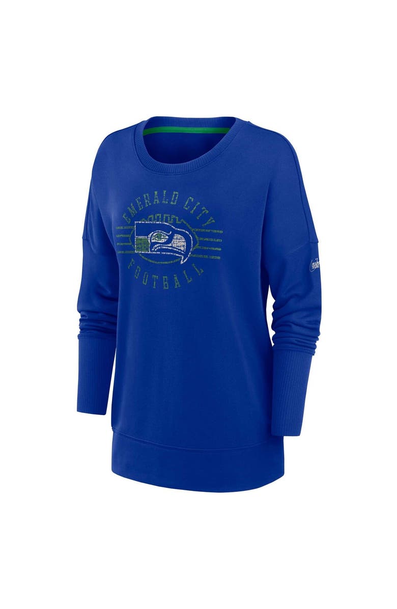 Nike Women's Nike Royal Seattle Seahawks Rewind Playback Icon Performance Pullover Sweatshirt, Alternate, color, Royal