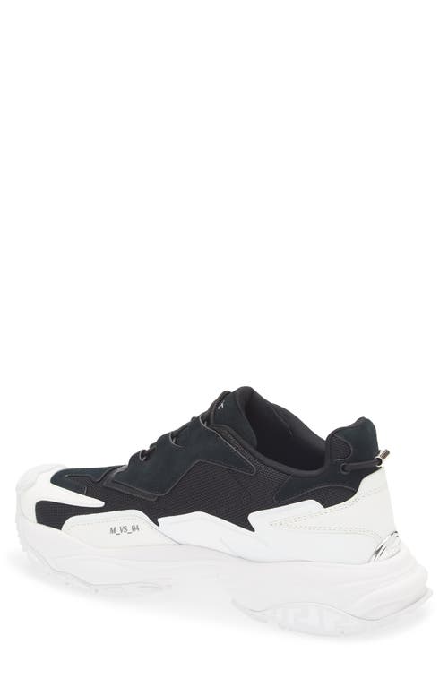 Versace Low Top Sneaker In White Black/palladium