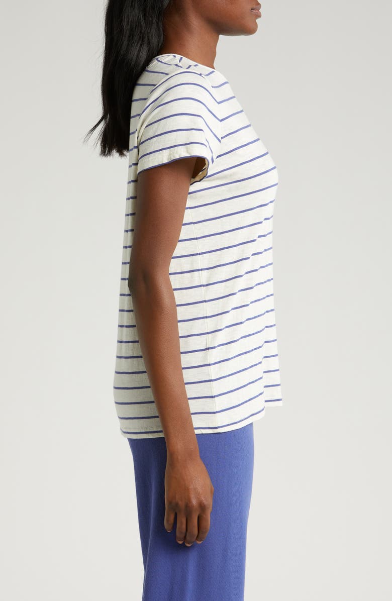 Marine Layer Swing Stripe Crewneck T-Shirt, Alternate, color, Skipper Blue Stripe
