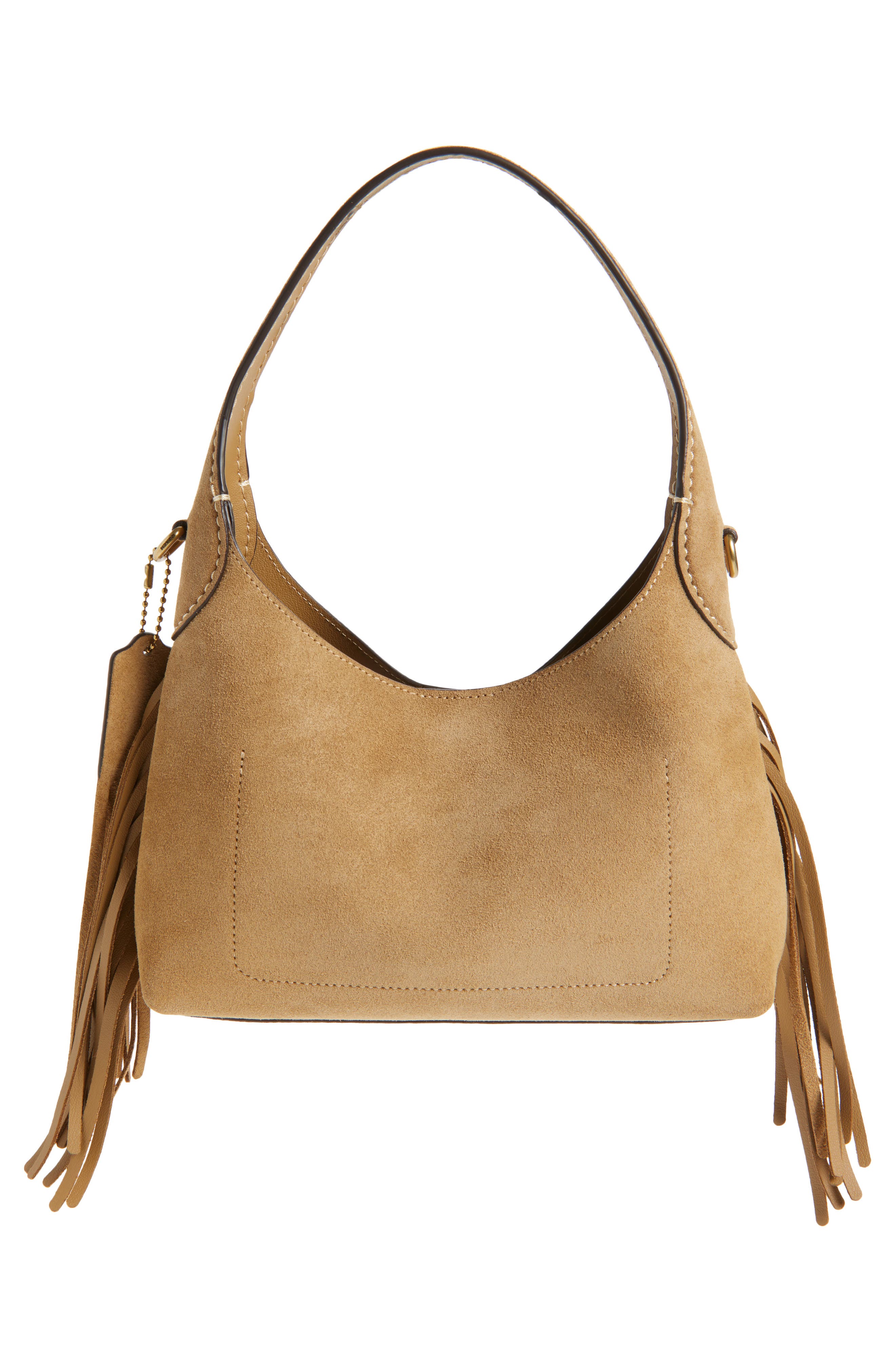 COACH Brooklyn 23 Fringe Suede Shoulder Bag, Alternate, color, 