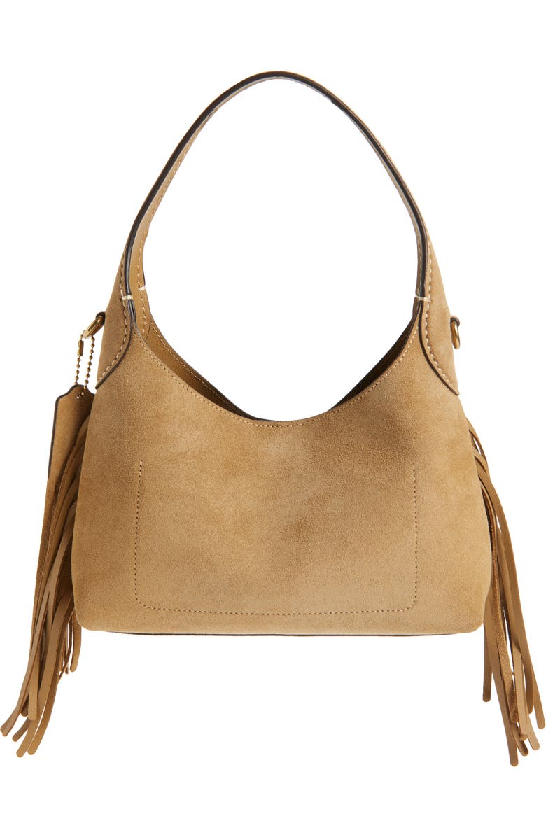 COACH Brooklyn 23 Fringe Suede Shoulder Bag, Alternate, color,