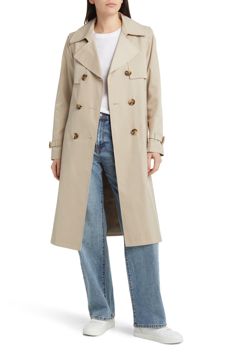 Sam Edelman Corduroy Contrast Trench Coat, Alternate, color, Birch
