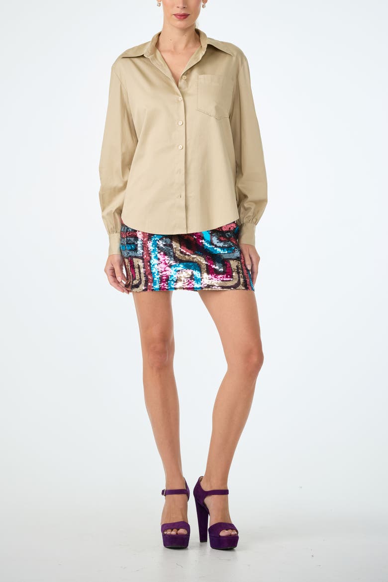 Rico Geometric Sequin Mini Skirt, Alternate, color, Multi