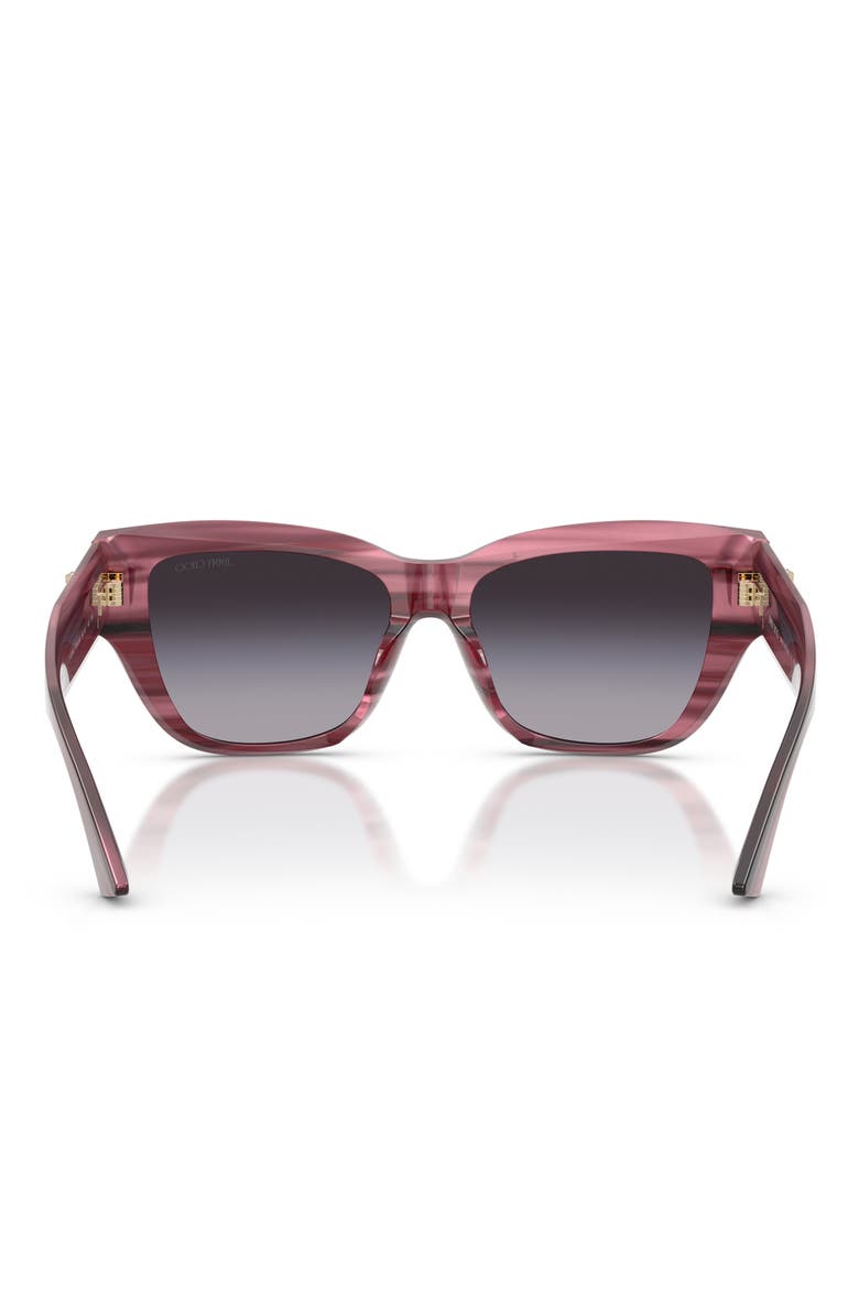 54mm Gradient Pillow Sunglasses, Alternate, color, STRIPED CRANBERRY / GRAY
