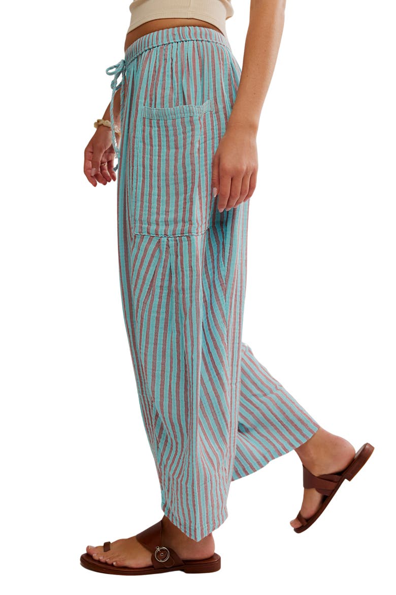 Quin Stripe Cotton Drawstring Pants, Alternate, color, PREP ROUGE COMBO