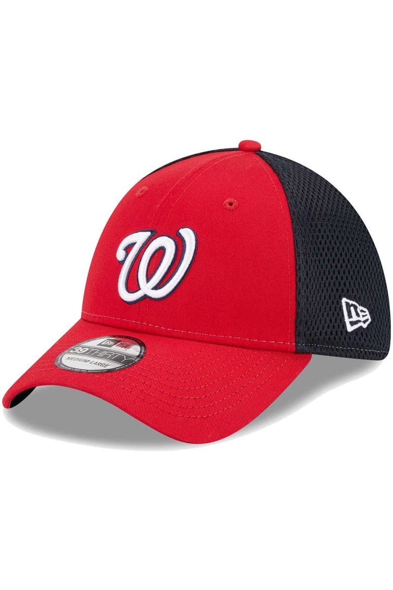 Men's New Era Red Washington Nationals Team Neo 39THIRTY Flex Hat, Main, color, Red
