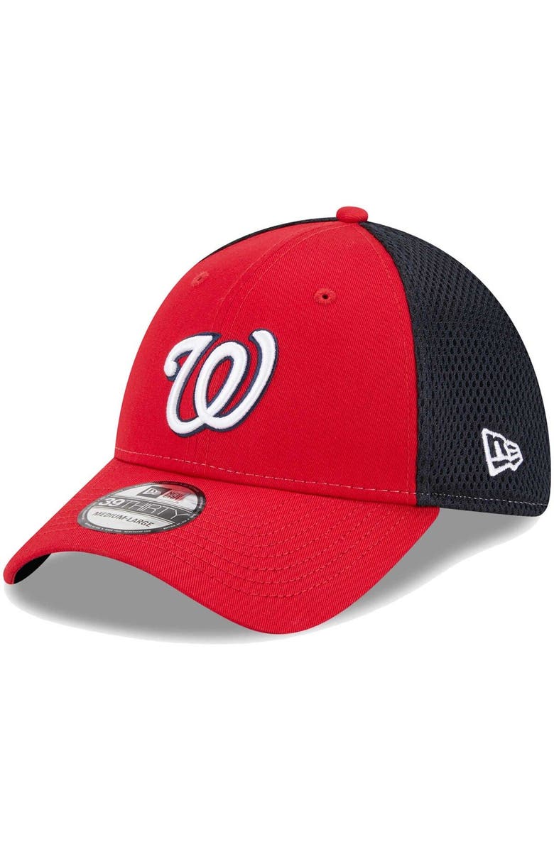 New Era Men's New Era Red Washington Nationals Team Neo 39THIRTY Flex Hat, Main, color, Red