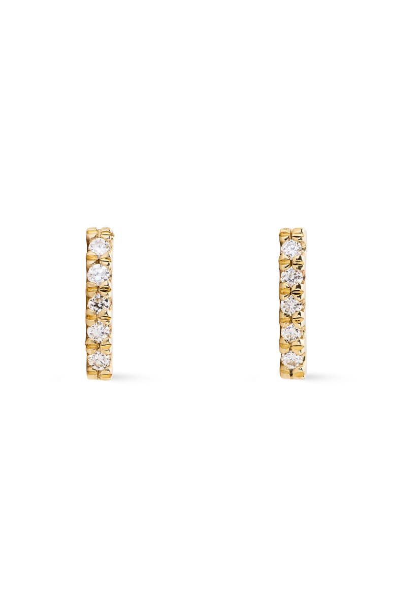 Ana Luisa Gold Stud Earrings - Pave Diamond Bar Studs, Main, color, 