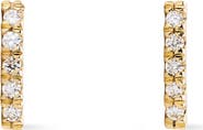 Ana Luisa Gold Stud Earrings - Pave Diamond Bar Studs