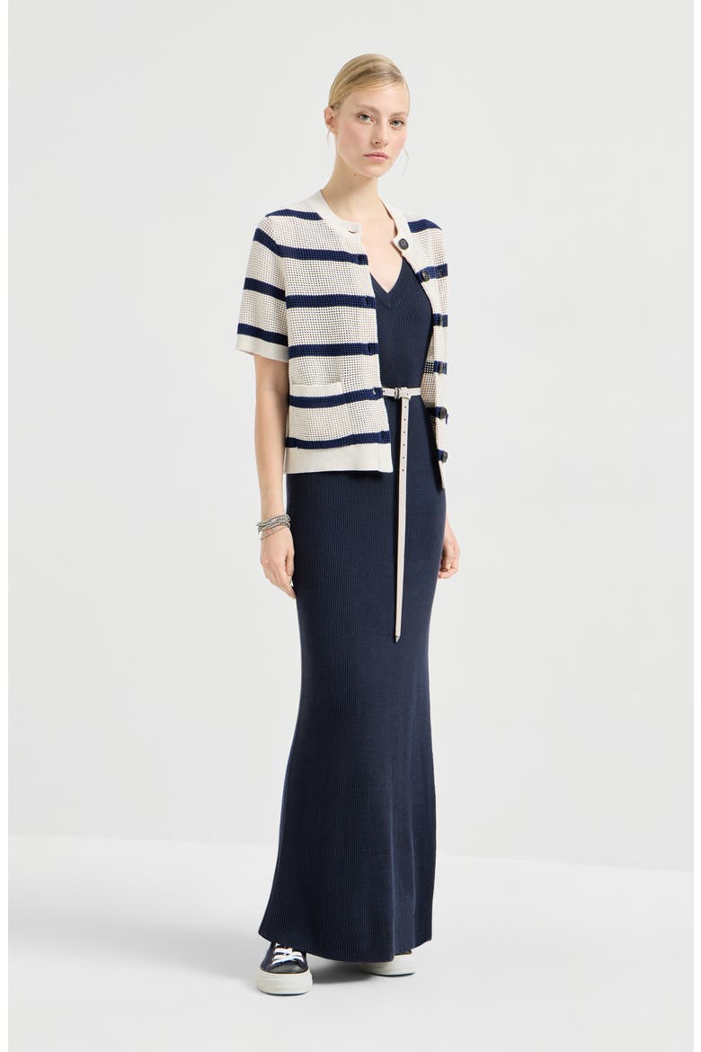 Rib knit dress, Alternate, color, Blue