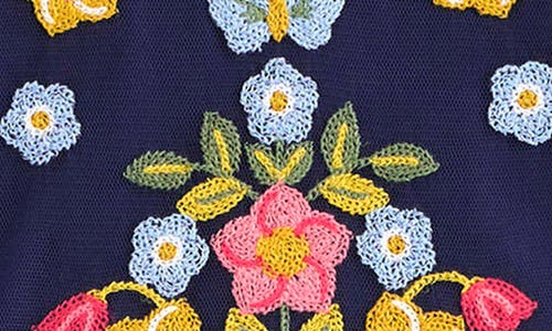 Mini Boden Kids' Embroidered Tulle Party Dress In Blue