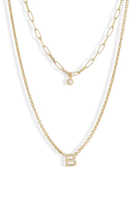 Diamond Initial Charm Necklace