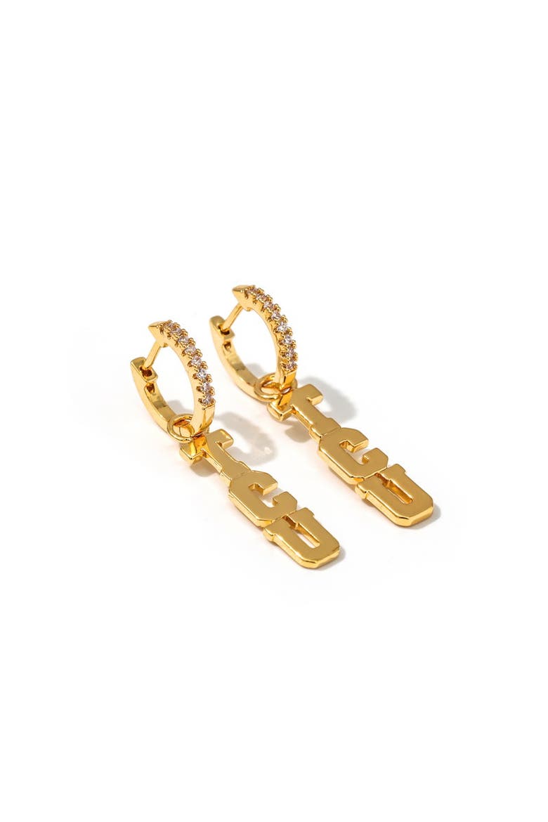 Texas Christian University Pennant Pair Earring Set, Alternate, color, Yellow Gold