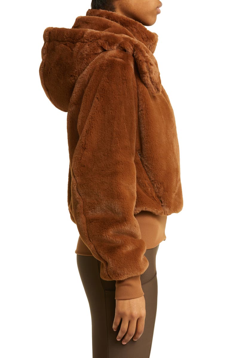 Alo Foxy Faux Fur Hooded Jacket, Alternate, color, 