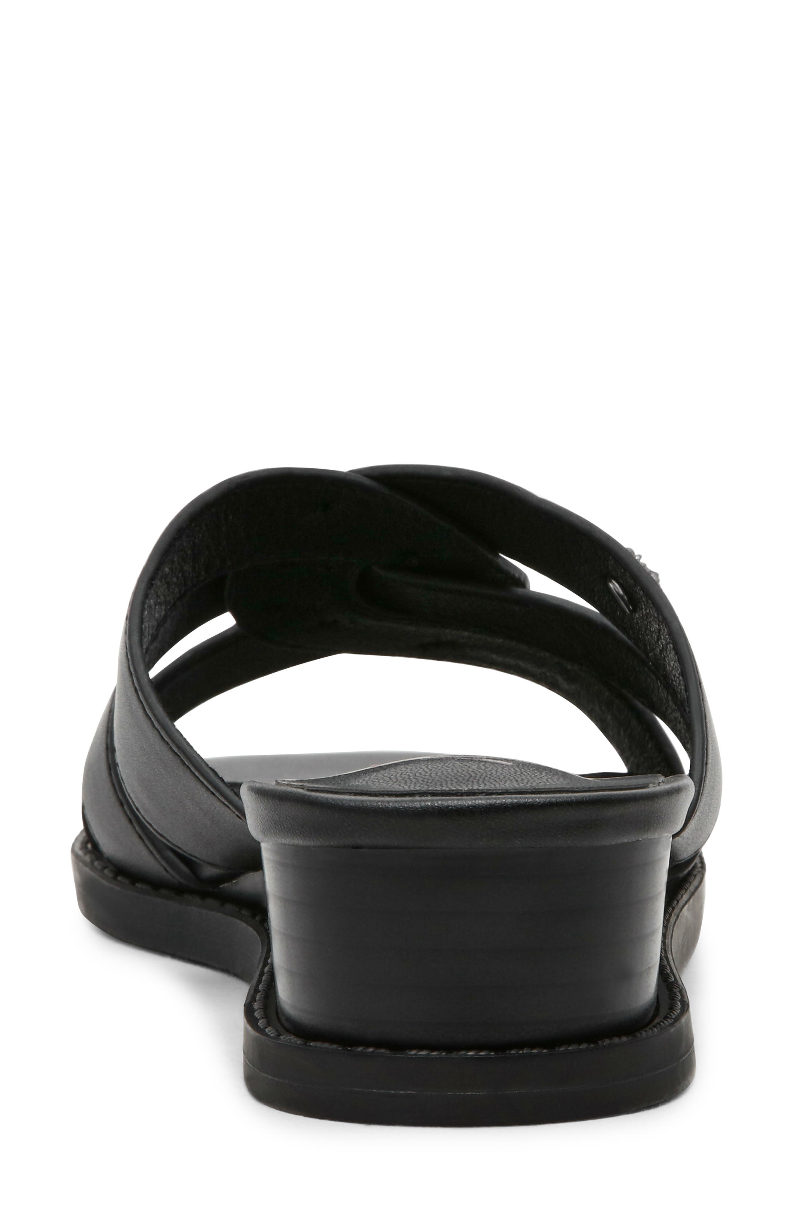 Anne Klein Babit Wedge Sandal, Alternate, color, Black Nappa Pu