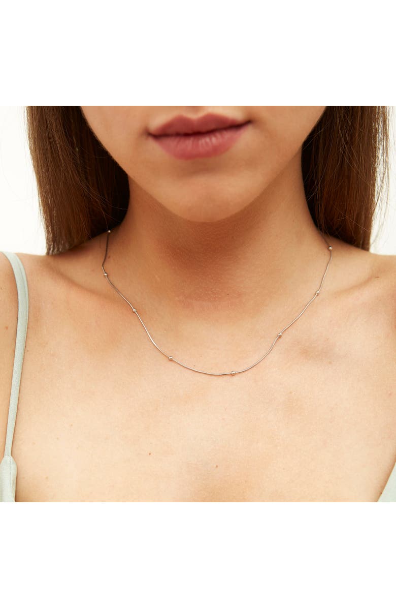 Spero London Italian Bead Chain Sterling Silver Satellite Necklace, Alternate, color, Silver