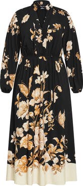 City Chic Fernanda Placed Floral Maxi Dress